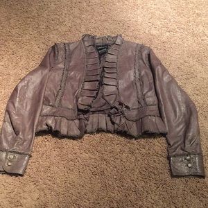 Gray leather jacket